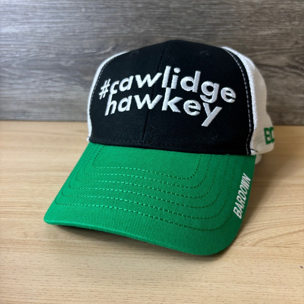 Cawlidge Hawkey Hat Cap Snap Back Black Green Bardown‎ Hockey Adjustable
